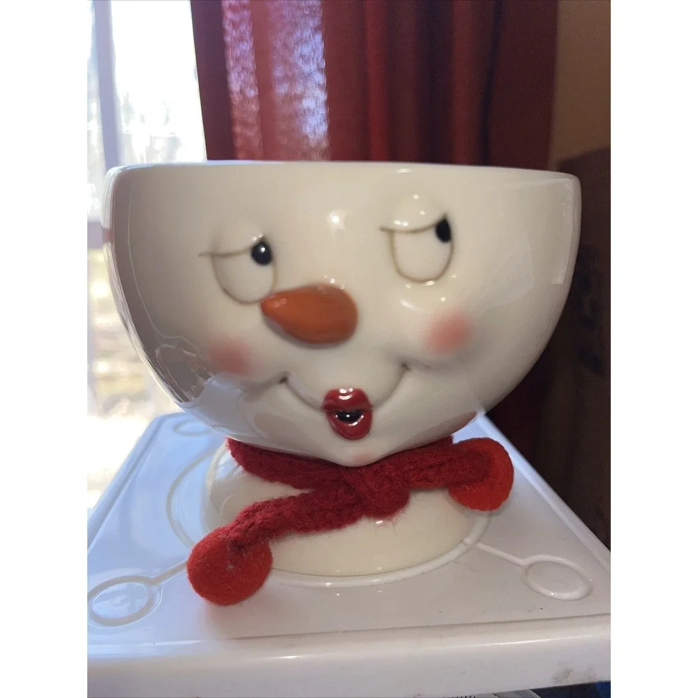 dept .56 snowpinions‎ candy dish , Snowman  , No Lid , Christmas Decor